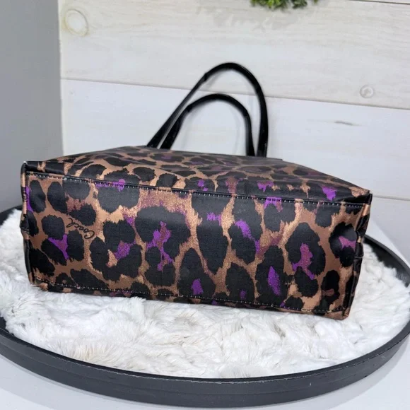 Coach F25282 Purple Ocelot Nylon Tote with Patent Leather Trim Shoulder Bag - Picture 8 of 17